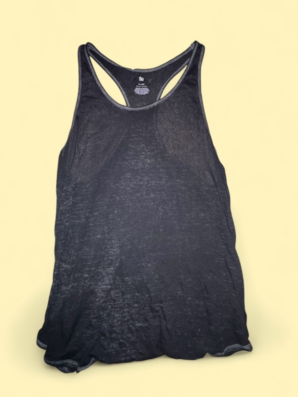 SO Black Burnout Racerback Tank Top - Size XXL